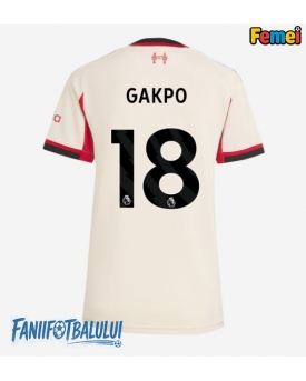Liverpool Cody Gakpo #18 Tricou Fotbal Replică 2025-26 Femei Deplasare